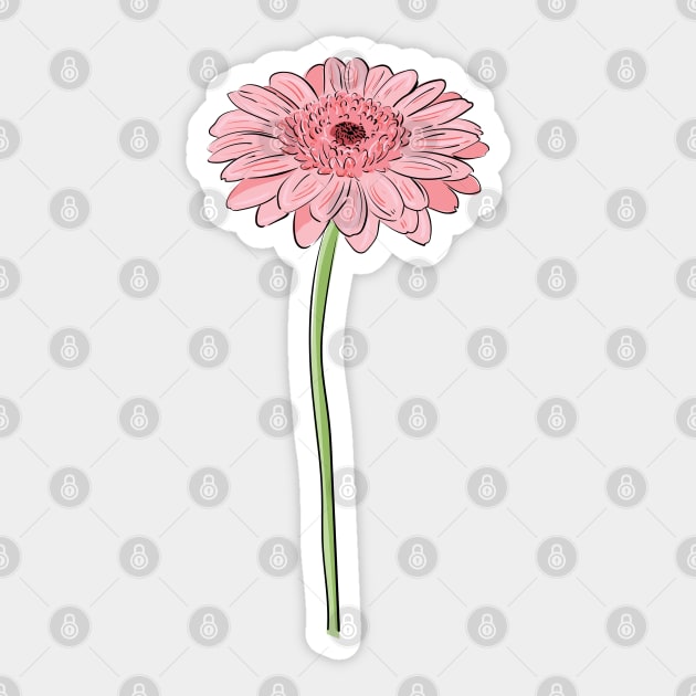 Pink Daisy Gerbera Sticker by Catdog